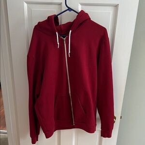 American Apparel Red Zip-Up Sweatshirt